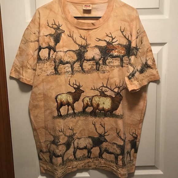 Vintage Other - Vintage Sneaky Tees All Over Deer Print T-Shirt XL